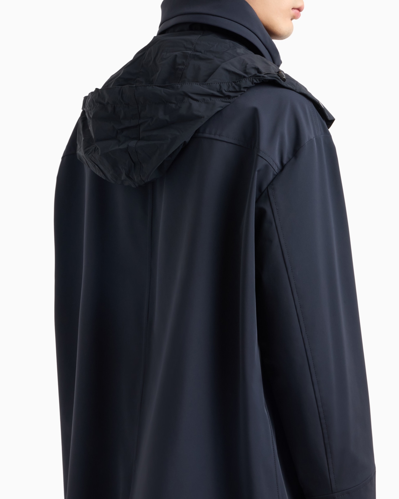 Stretch nylon pea coat Slide 3