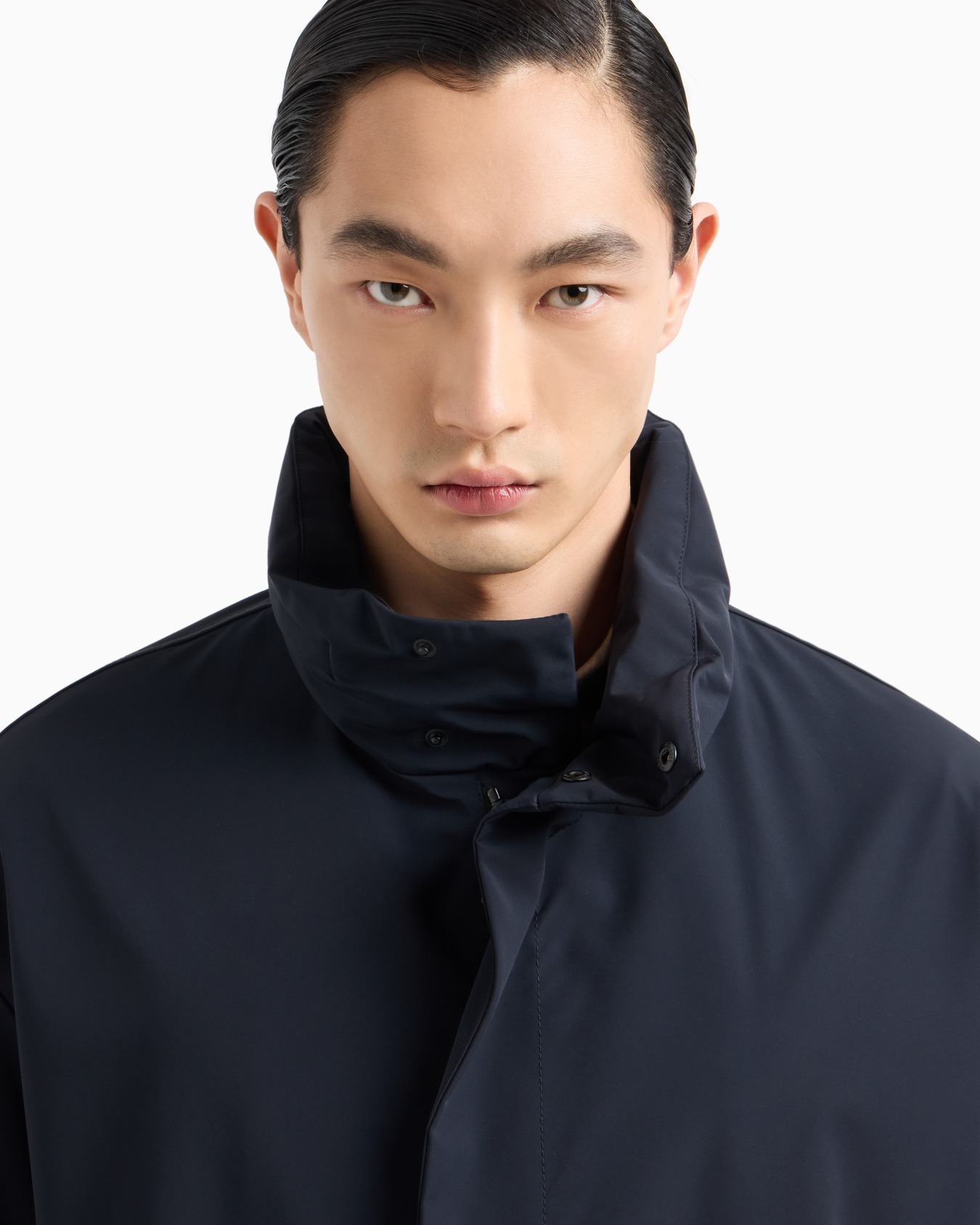 Stretch nylon pea coat Slide 4
