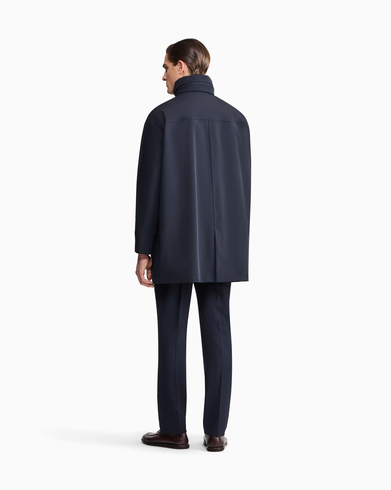 Stretch nylon pea coat Slide 5