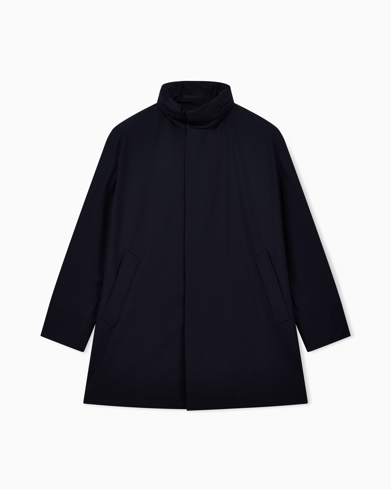 Stretch nylon pea coat Slide 0