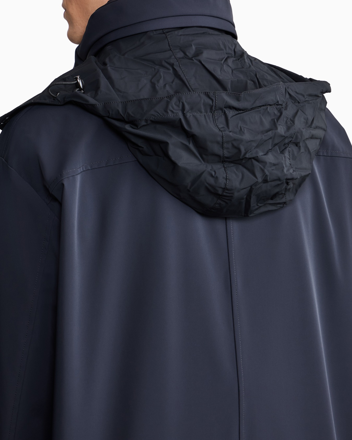 Stretch nylon pea coat Slide 7