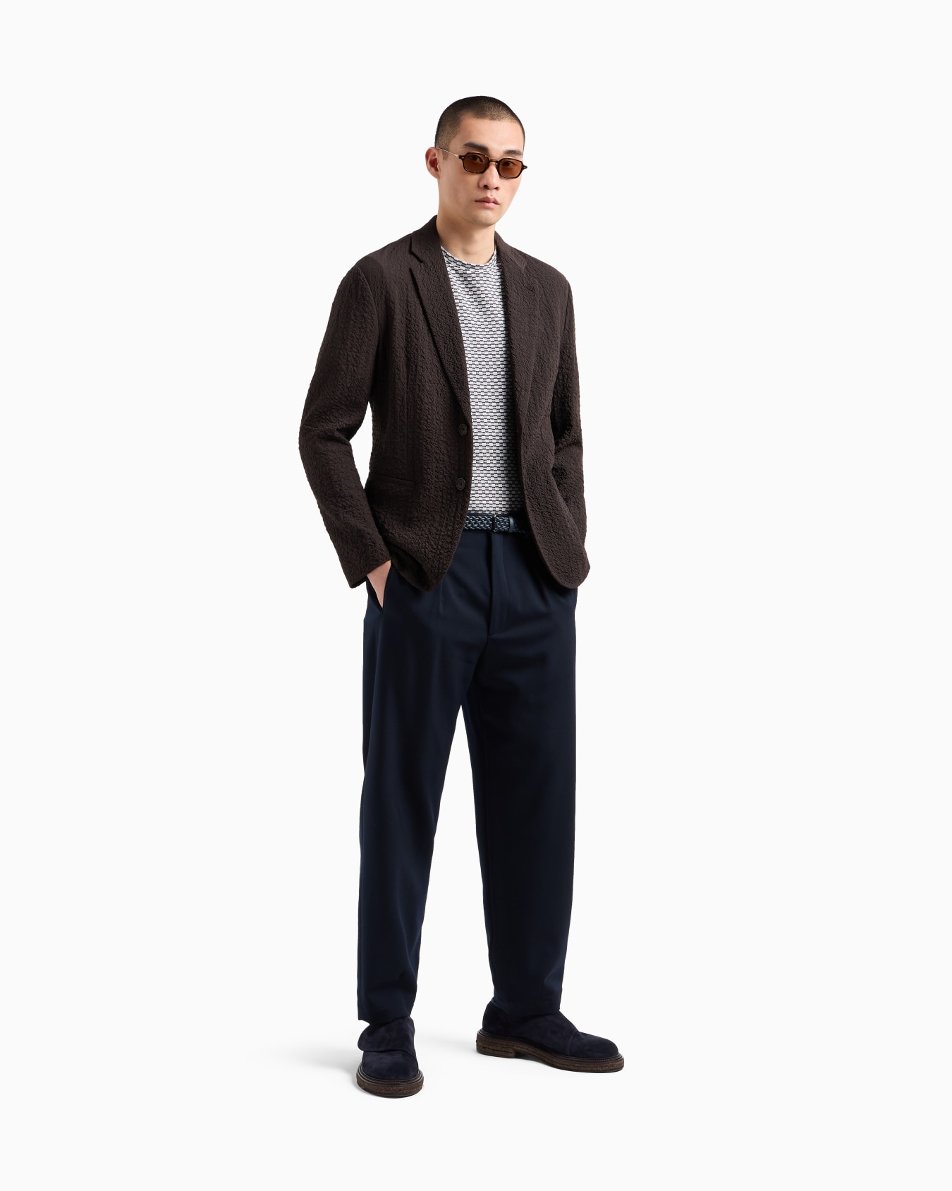 Stretch virgin wool single-breasted, jacket Slide 1