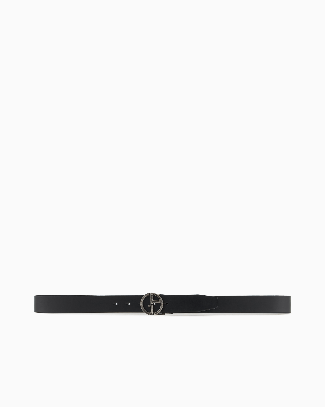 Leather belt with GA logo Slide 2
