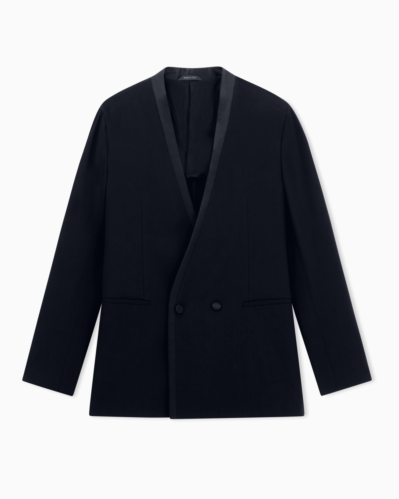 wool-crêpe double-breasted jacket Slide 0