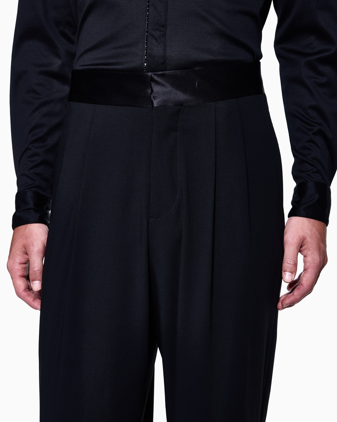 Pantalones de dos pinzas en crepé de lana Diapositiva 4