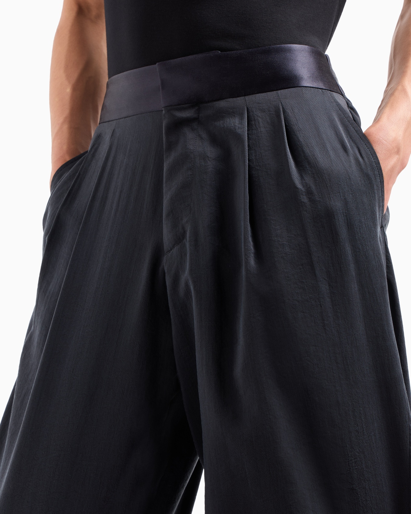 Washed, silk-blend, two-pleat trousers Slide 5