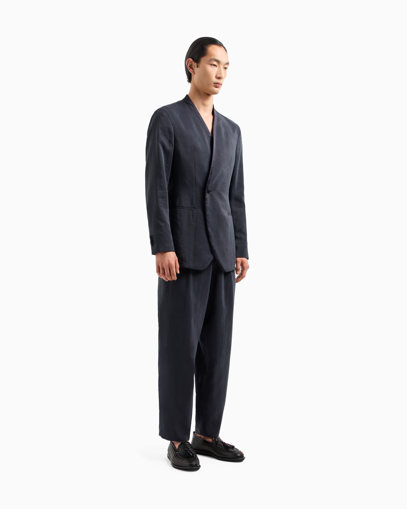Washed, silk-blend, two-pleat trousers Slide 2