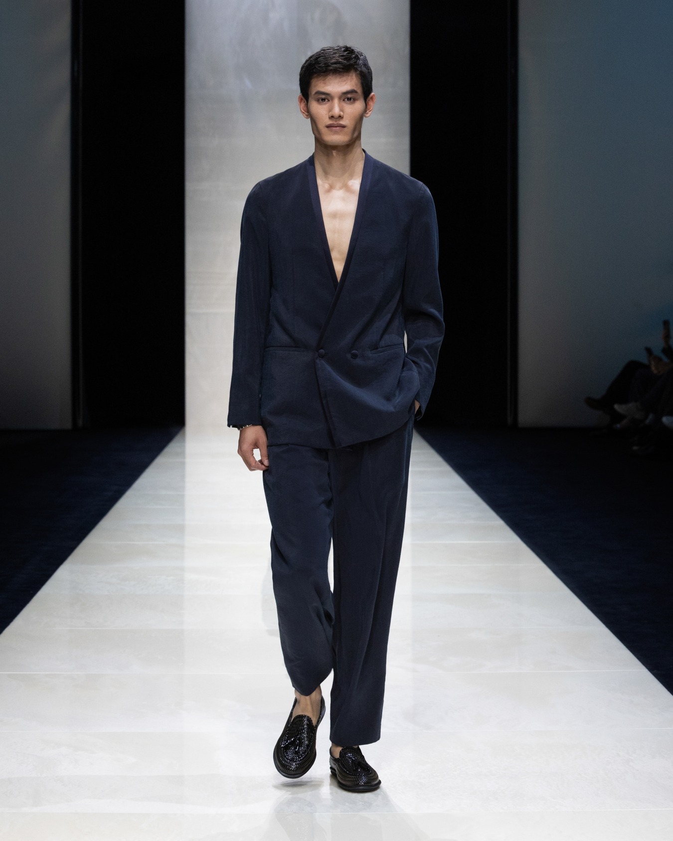 Washed, silk-blend, two-pleat trousers Slide 6