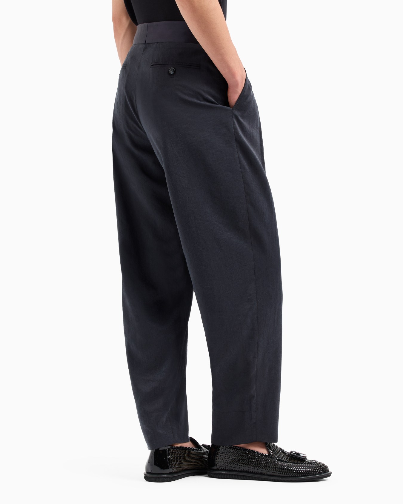 Washed, silk-blend, two-pleat trousers Slide 3
