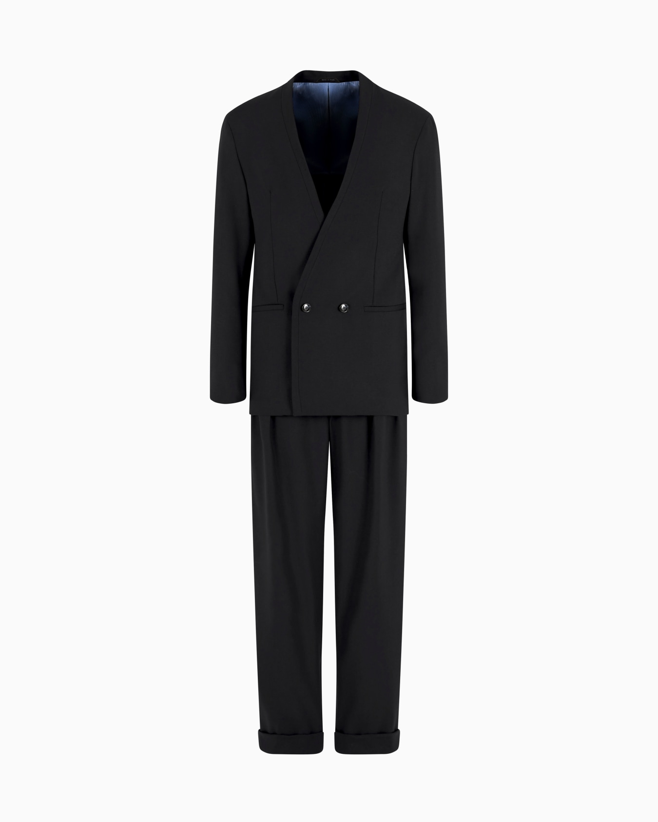 Upton Line double-breasted suit in a micro gingham virgin wool Slide 0