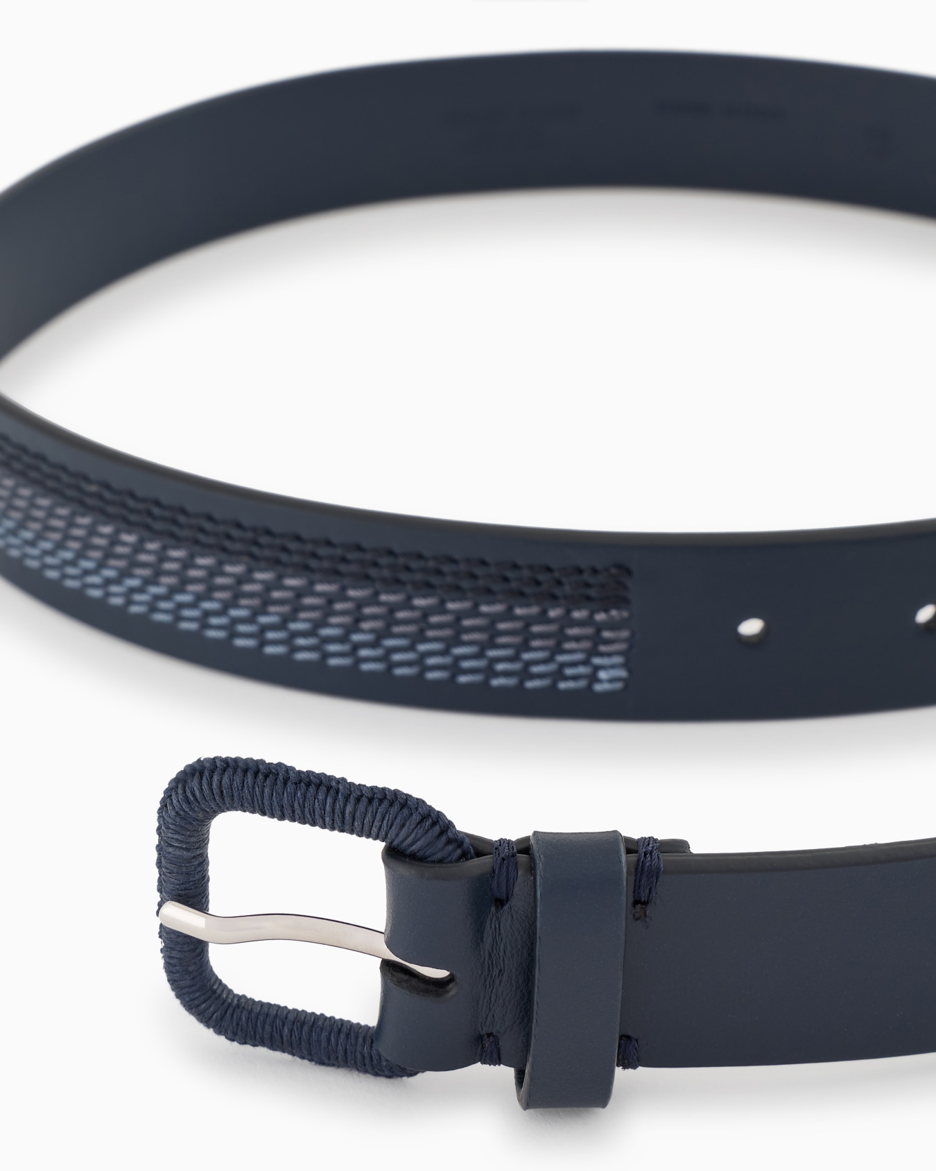 Leather belt with stitching Slide 1