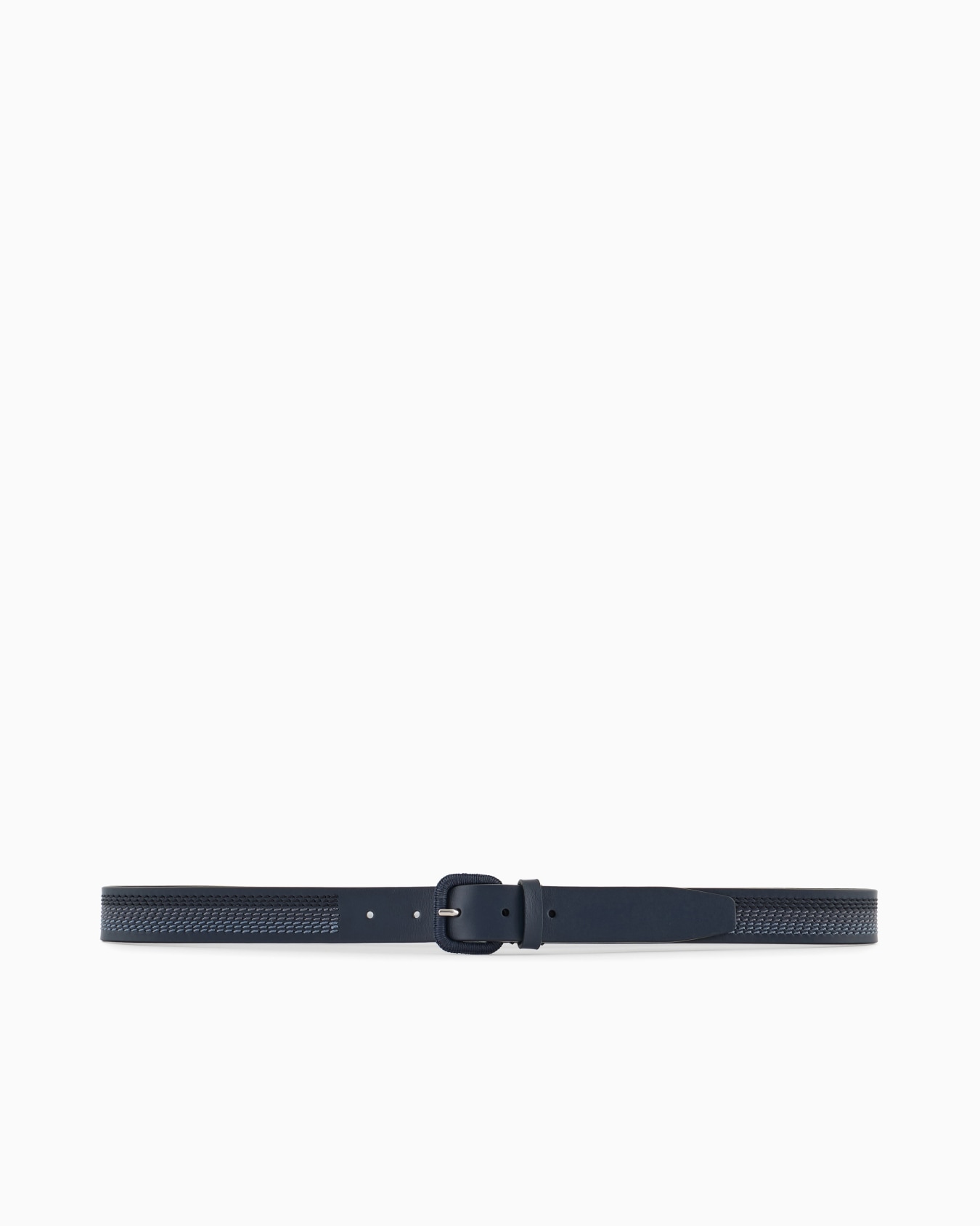 Leather belt with stitching Slide 2
