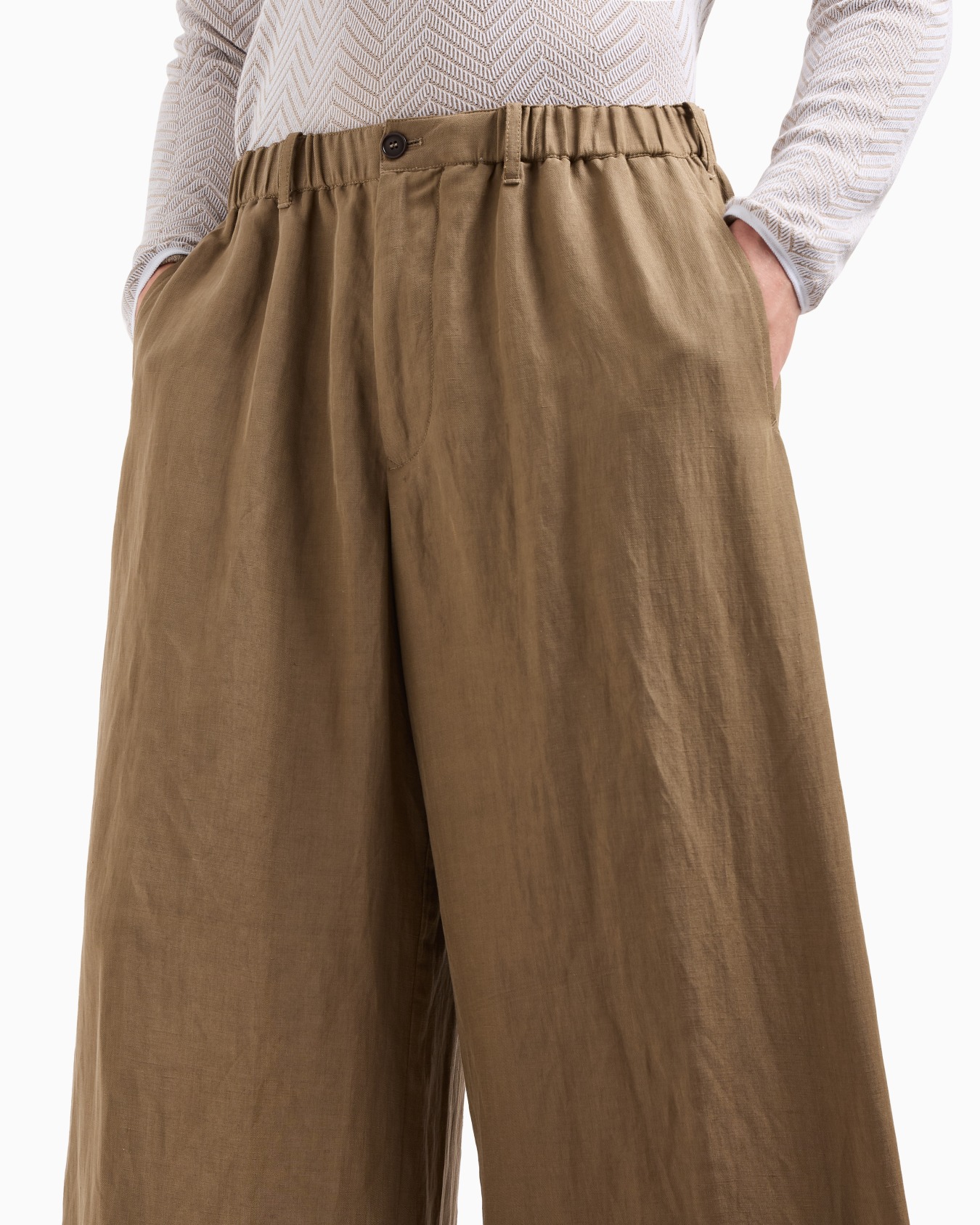Linen and silk wide trousers Slide 5
