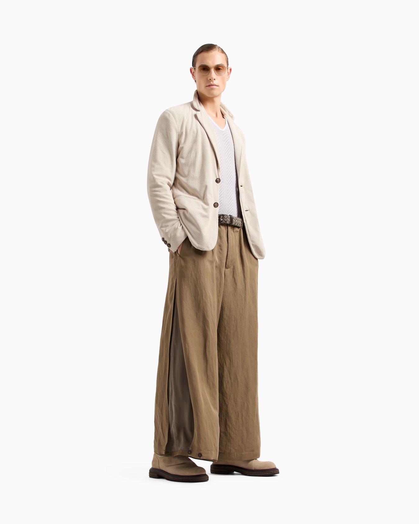 Linen and silk wide trousers Slide 2