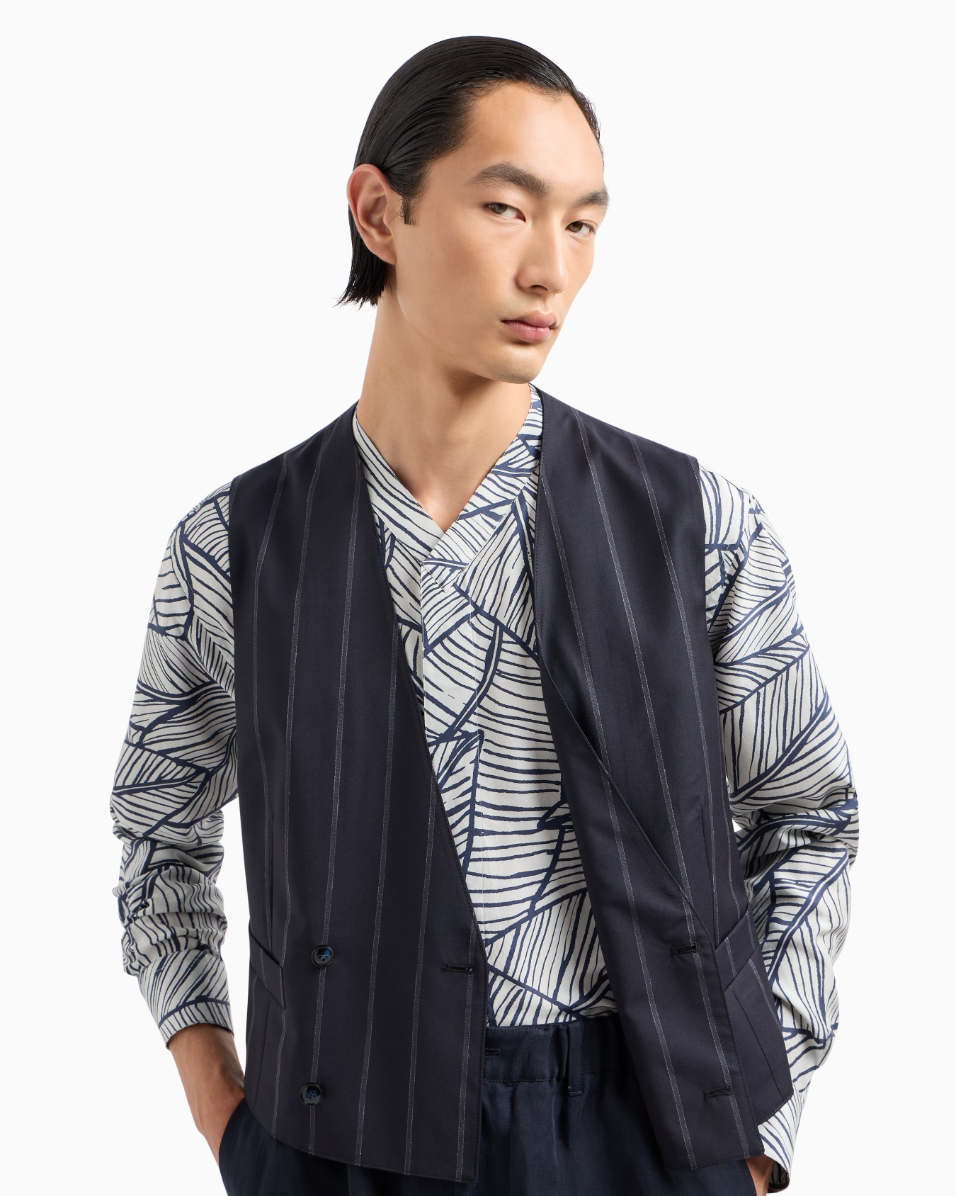 Linen and silk wide trousers Slide 7