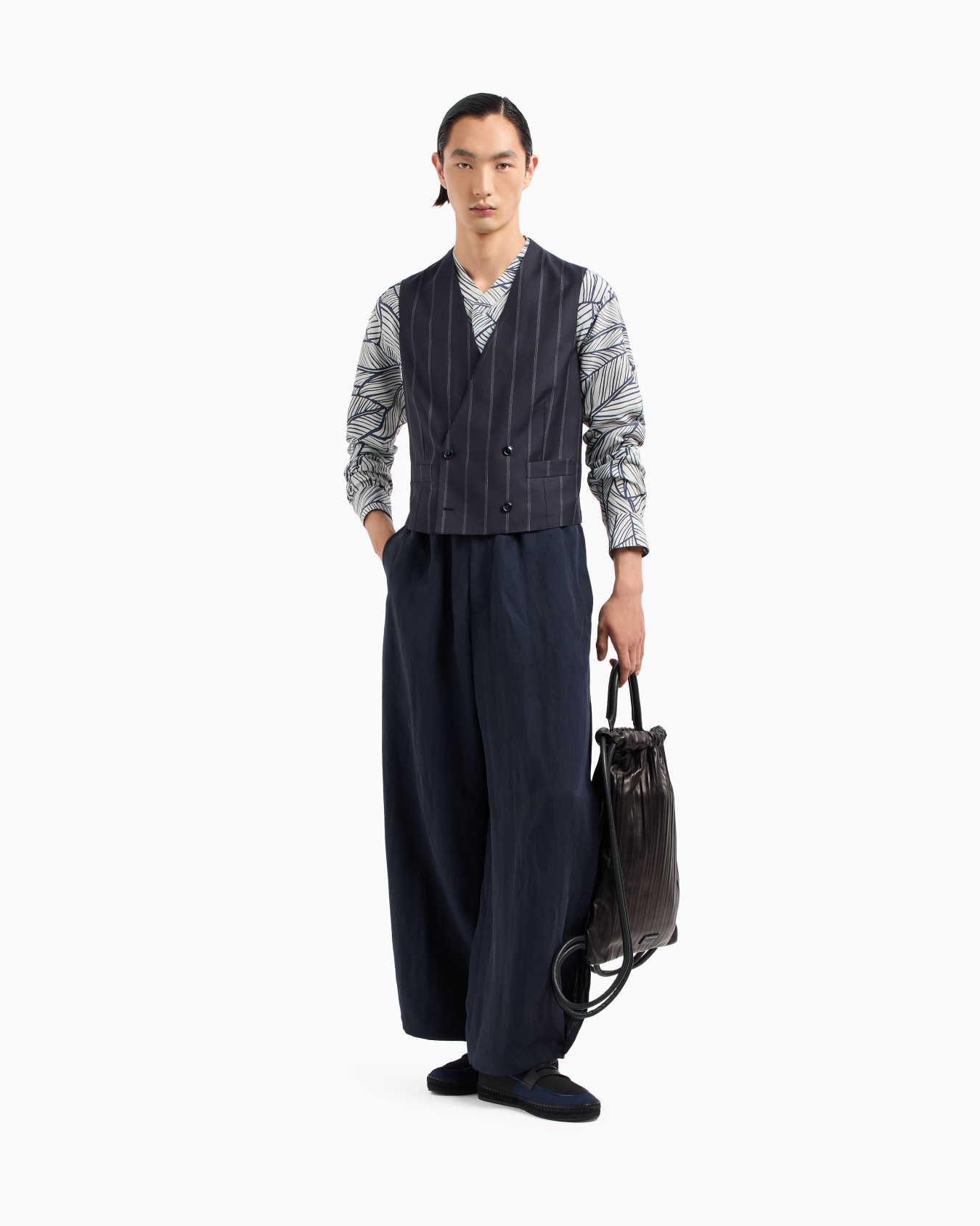 Linen and silk wide trousers Slide 2
