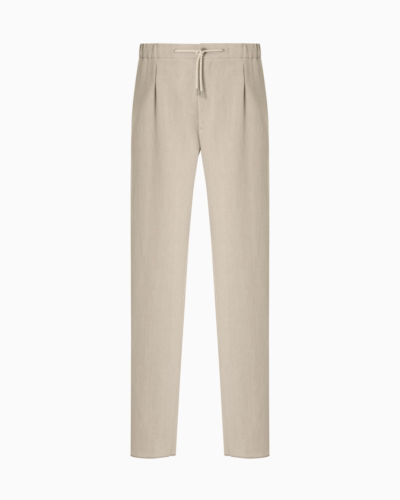 Single-pleat, linen-canvas trousers Slide 0
