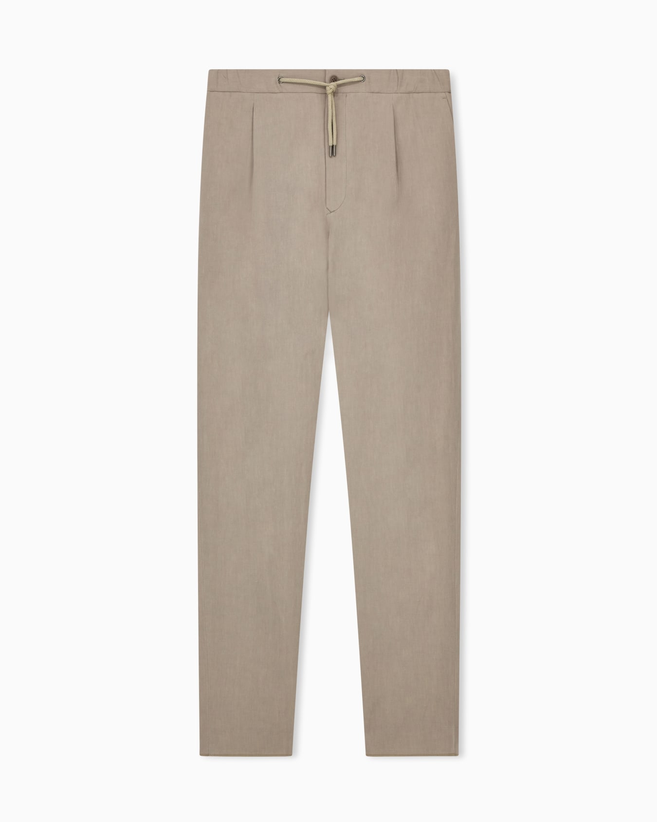 Single-pleat, linen-canvas trousers Slide 0