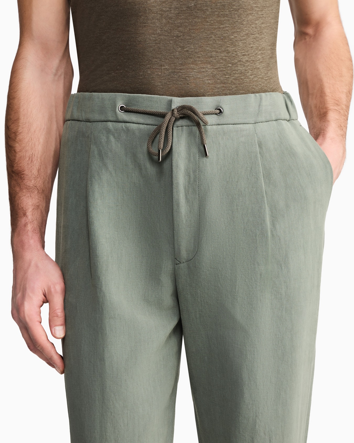 Single-pleat, linen-canvas trousers Slide 4