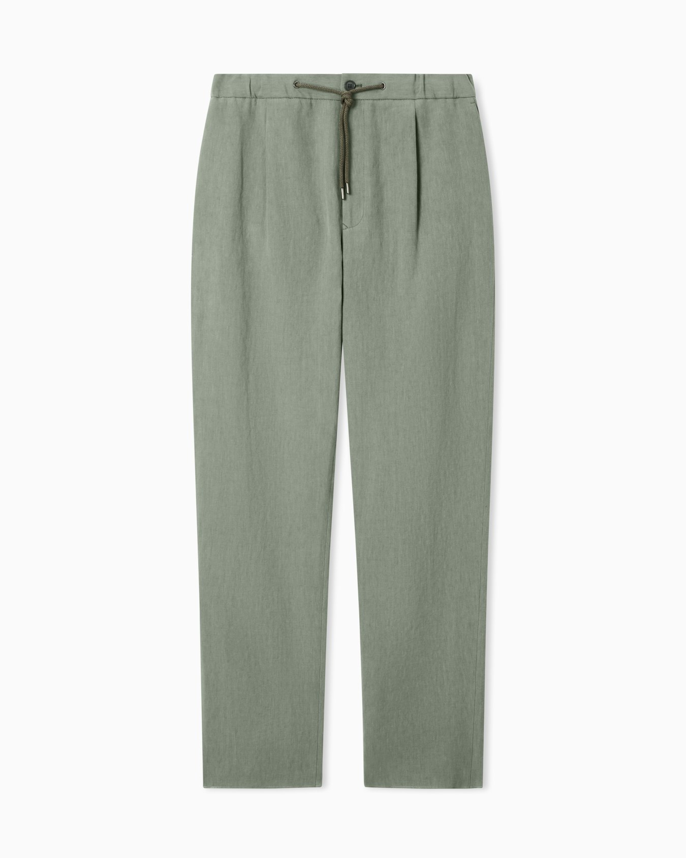 Single-pleat, linen-canvas trousers Slide 0