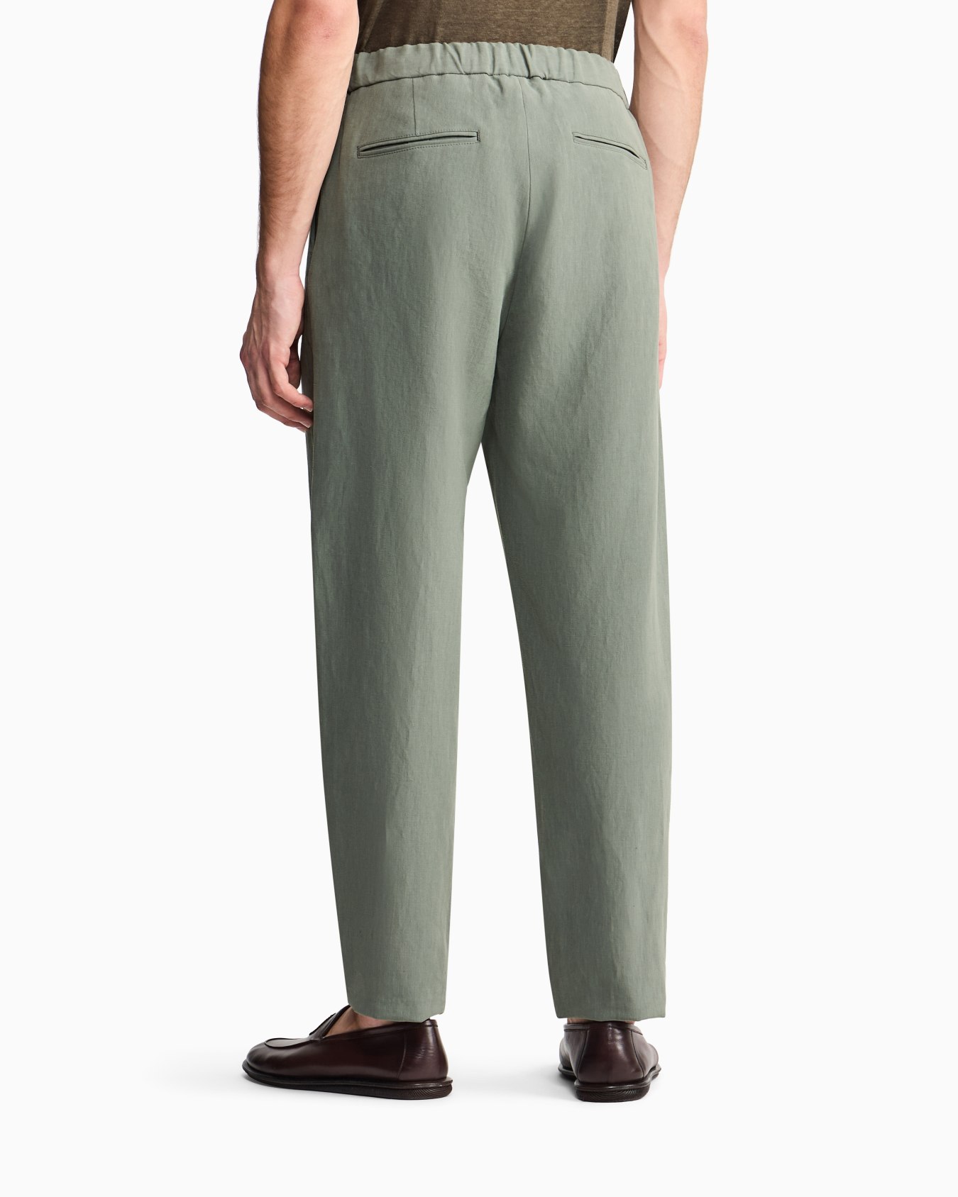 Single-pleat, linen-canvas trousers Slide 2