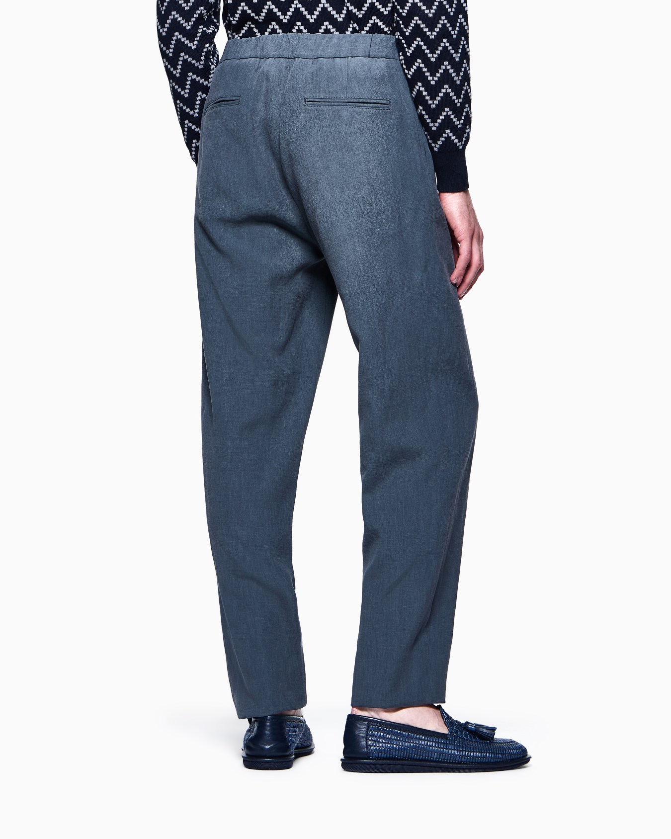 Single-pleat, linen-canvas trousers Slide 2