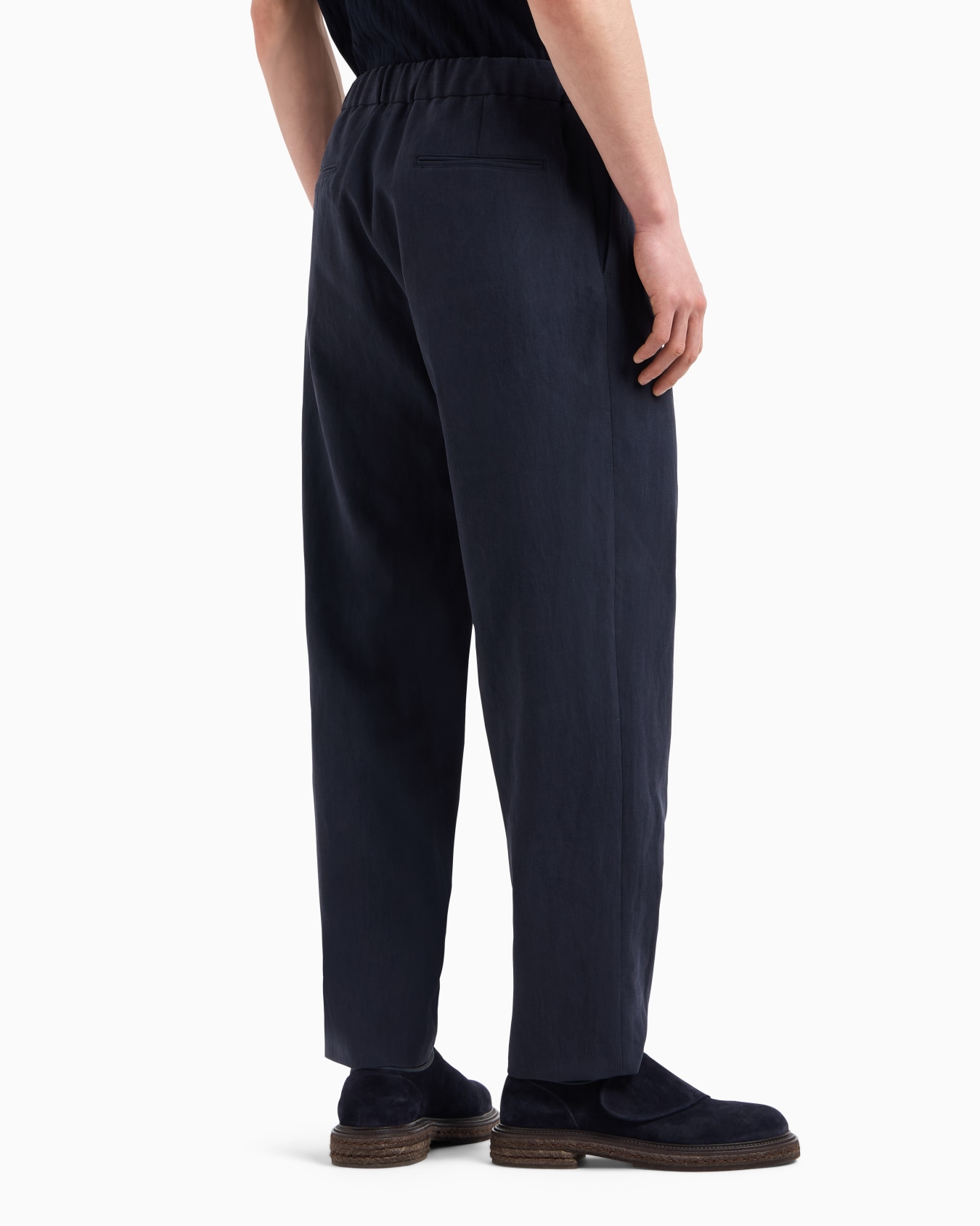 Single-pleat, linen-canvas trousers Slide 2