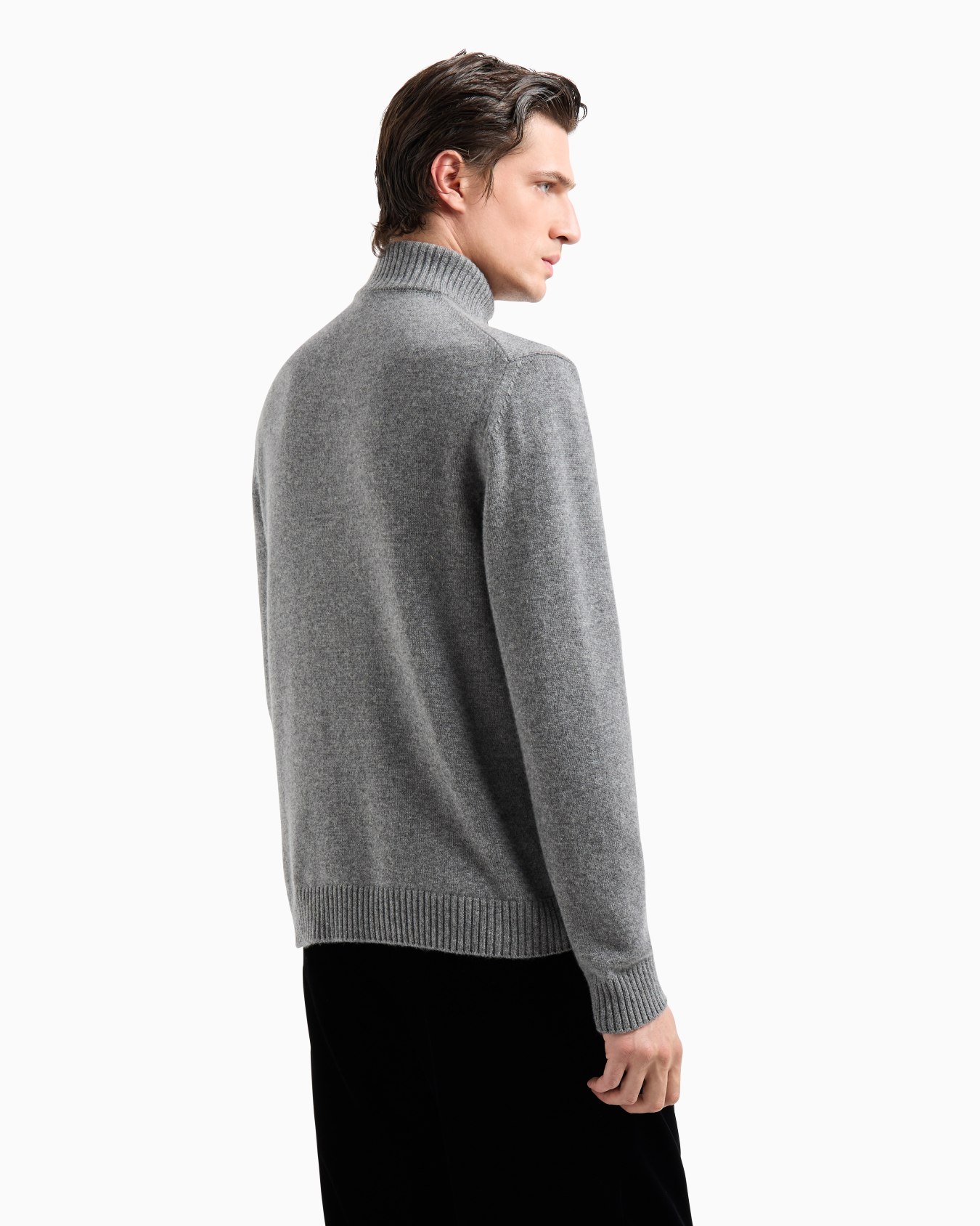 Cashmere zip-up mock-neck cardigan Diapositiva 2