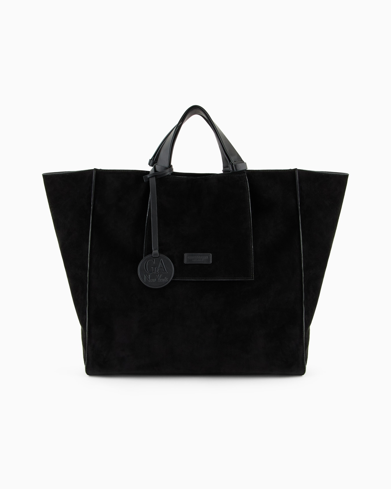 Suede and leather shopper bag Slide 0