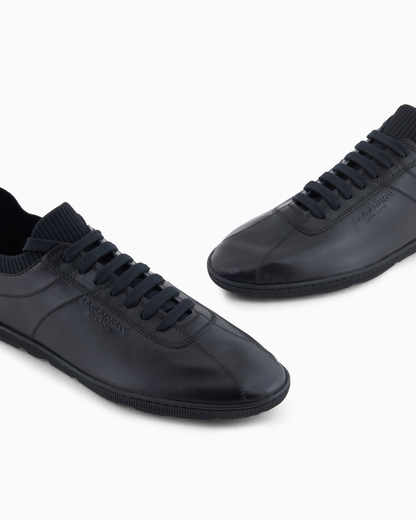 Lambskin and knit sneakers Slide 4