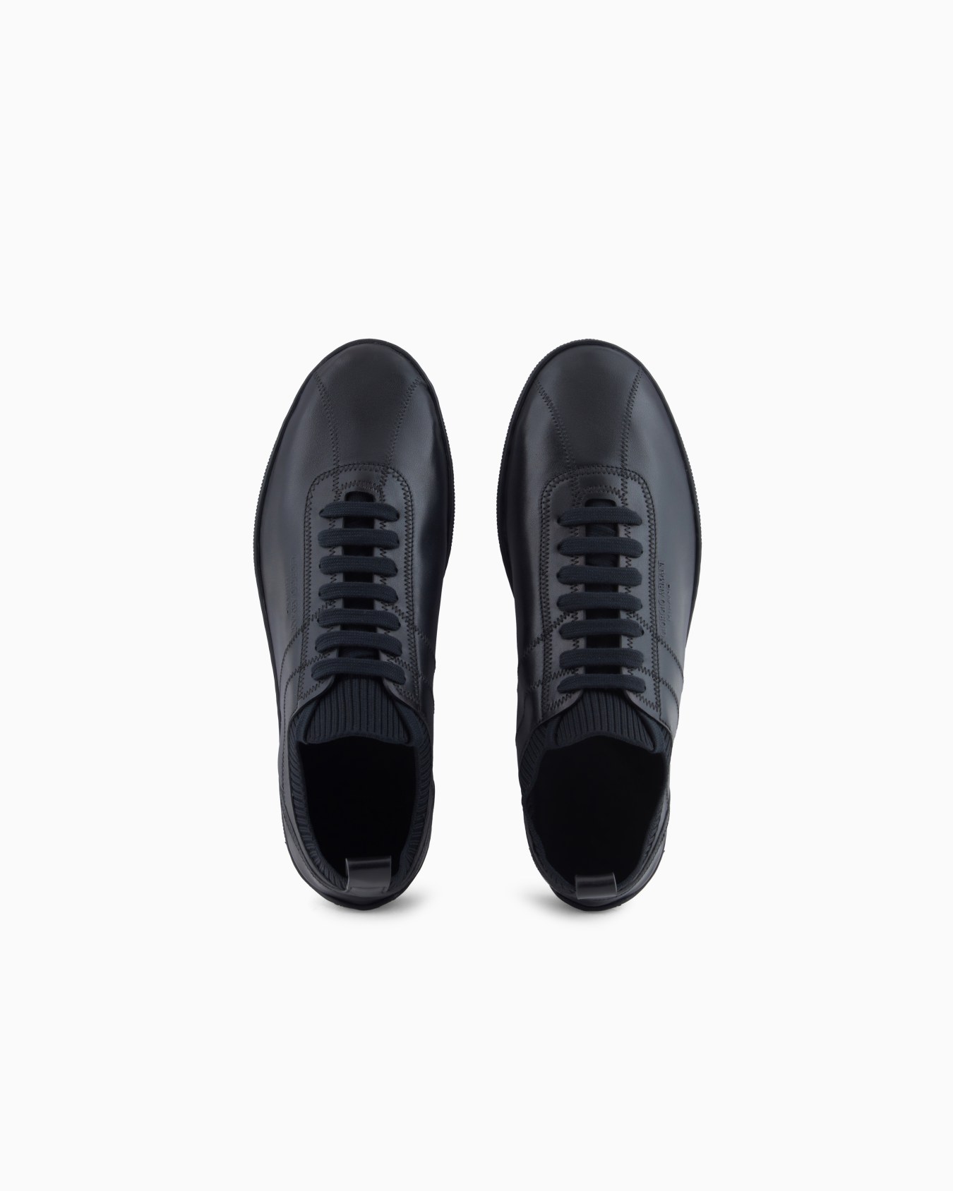 Lambskin and knit sneakers Slide 2