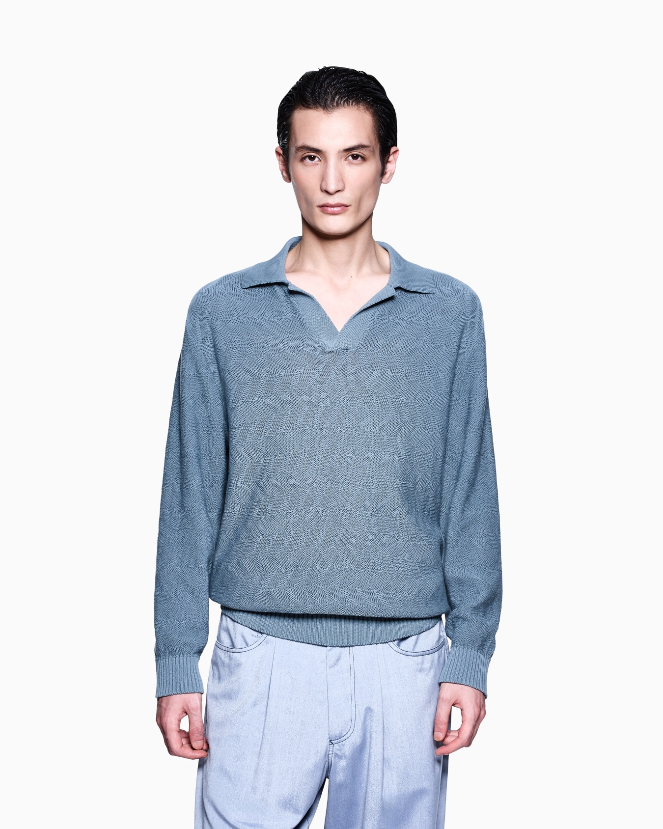 Maglia polo in cotone jacquard Slide 3