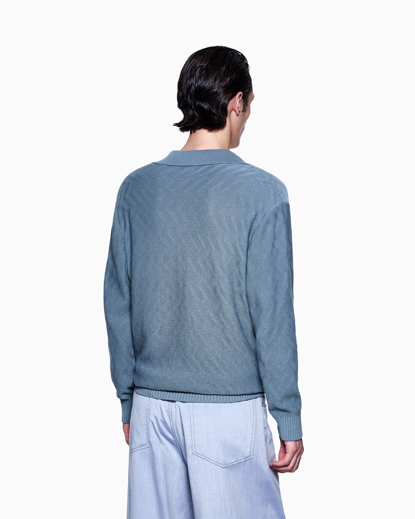 Maglia polo in cotone jacquard Slide 2