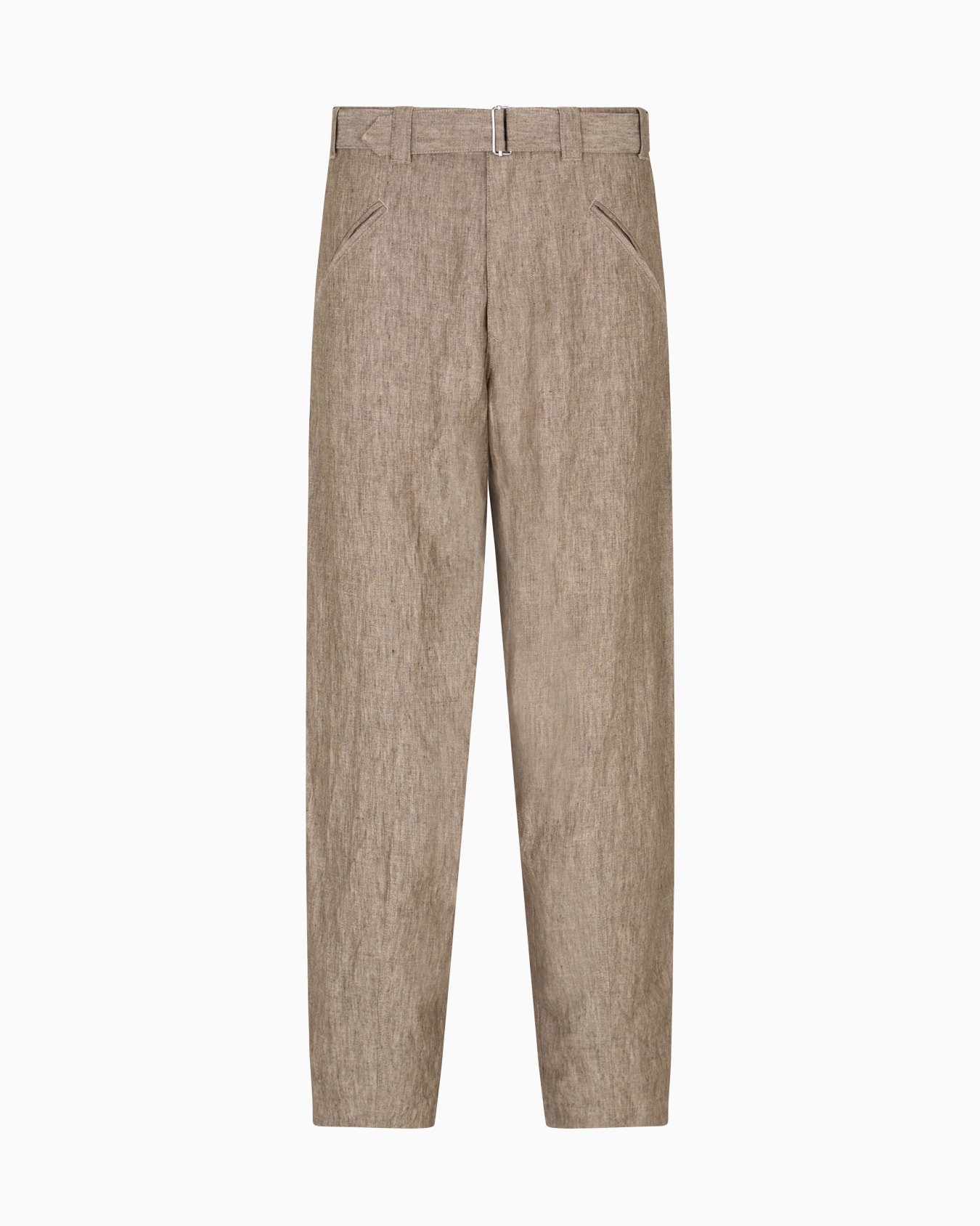 Pantalon en chambray sans pince en pur lin délavé Diapositive 0