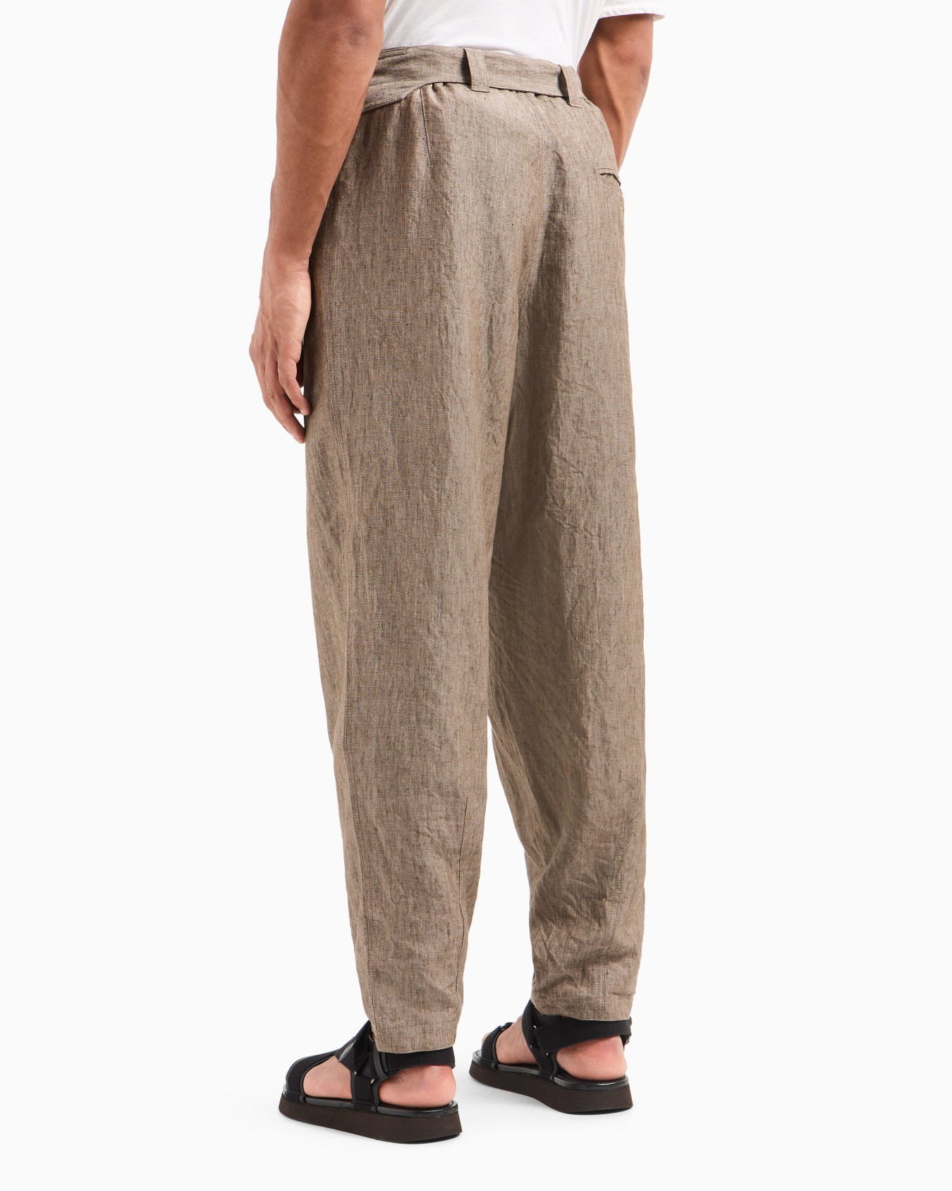 Pantalon en chambray sans pince en pur lin délavé Diapositive 3