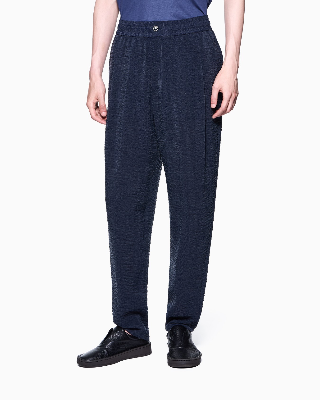 Jacquard cupro flat-front trousers Slide 3