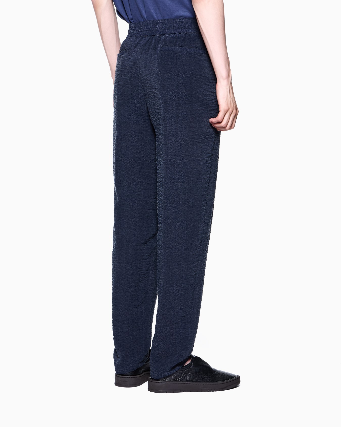 Jacquard cupro flat-front trousers Slide 2