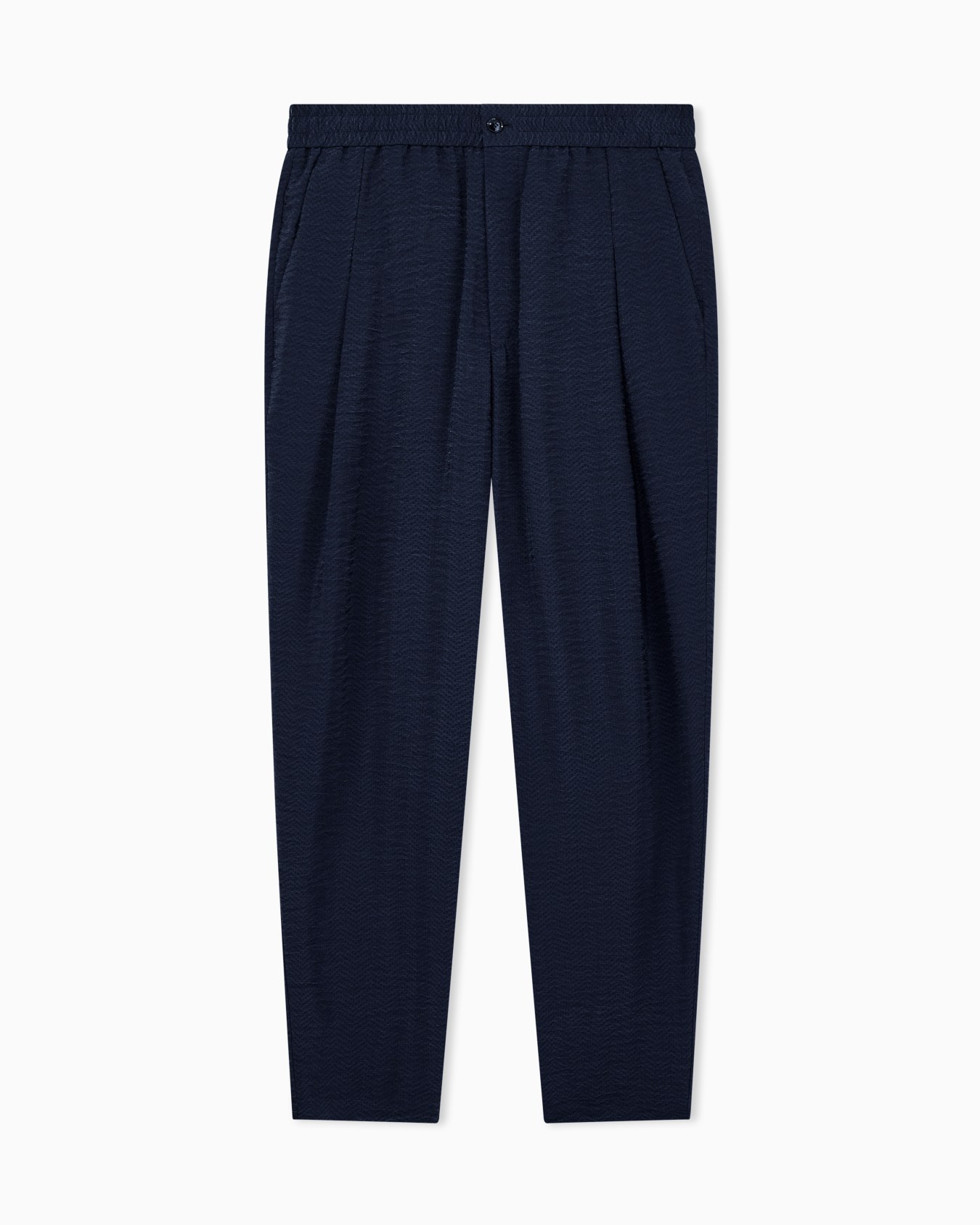 Bundfaltenhose Regular Passform Jacquard Chevron Muster Folie 0