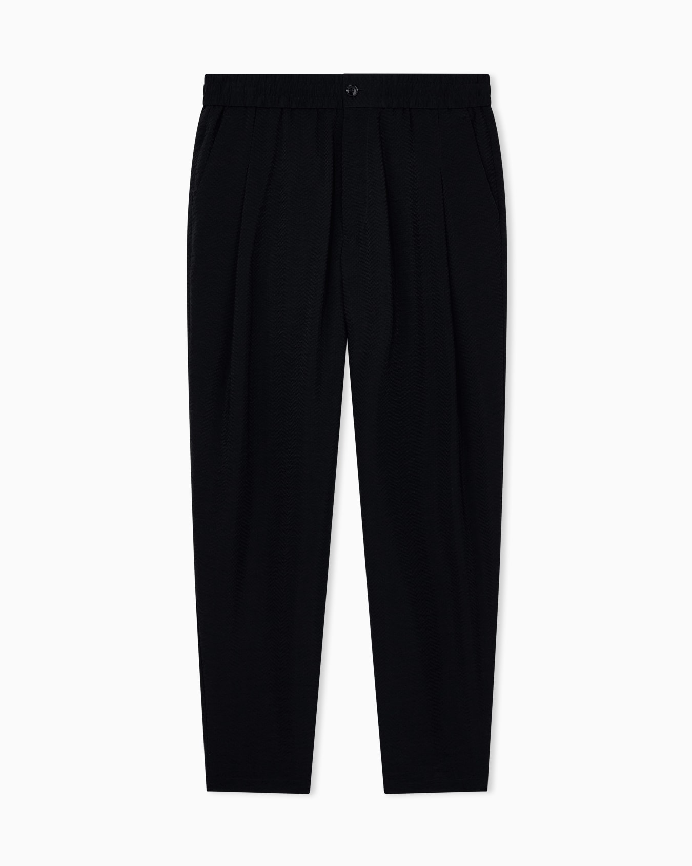 Bundfaltenhose Regular Passform Jacquard Chevron Muster Folie 0