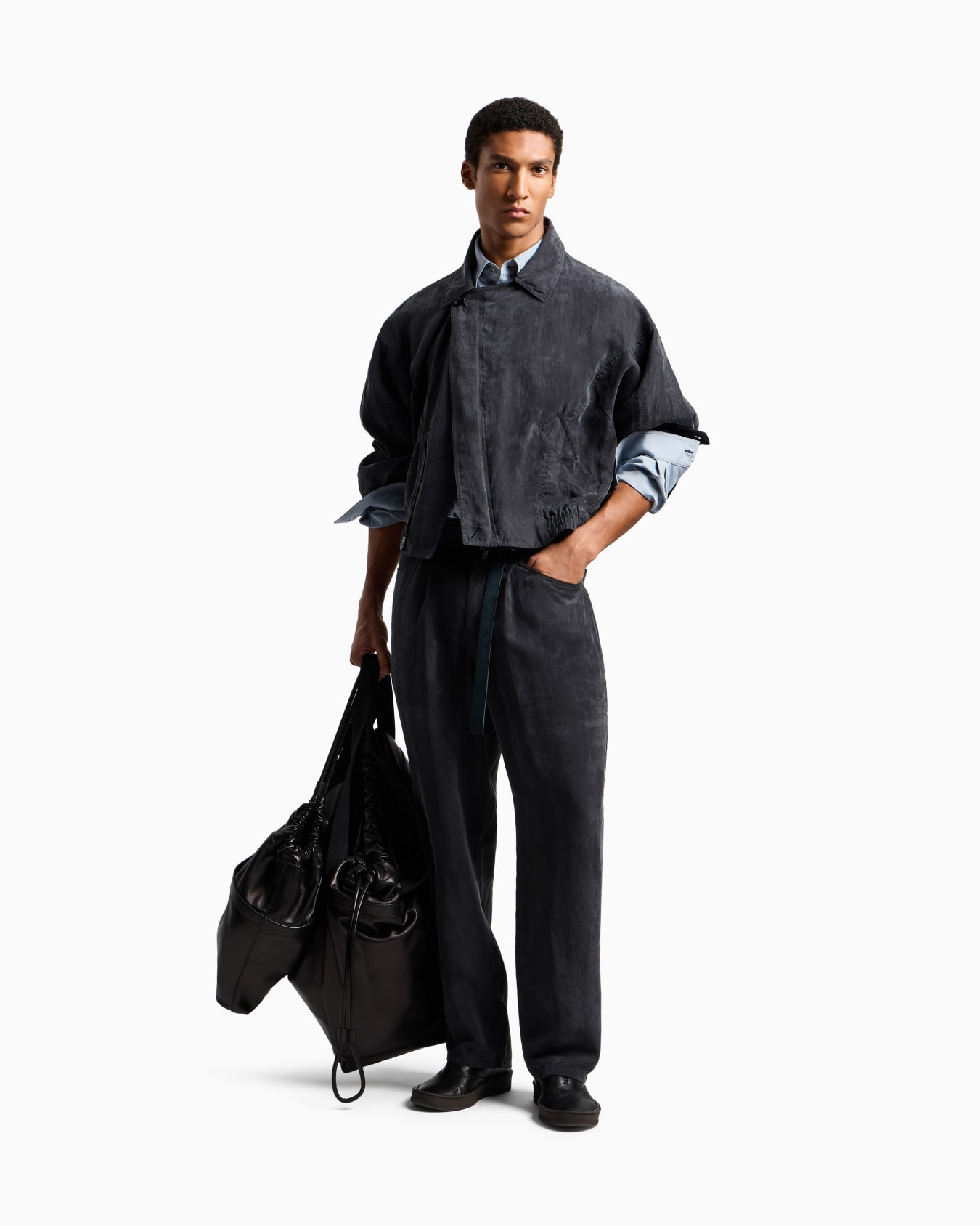 Faded Lyocell canvas blouson Slide 1