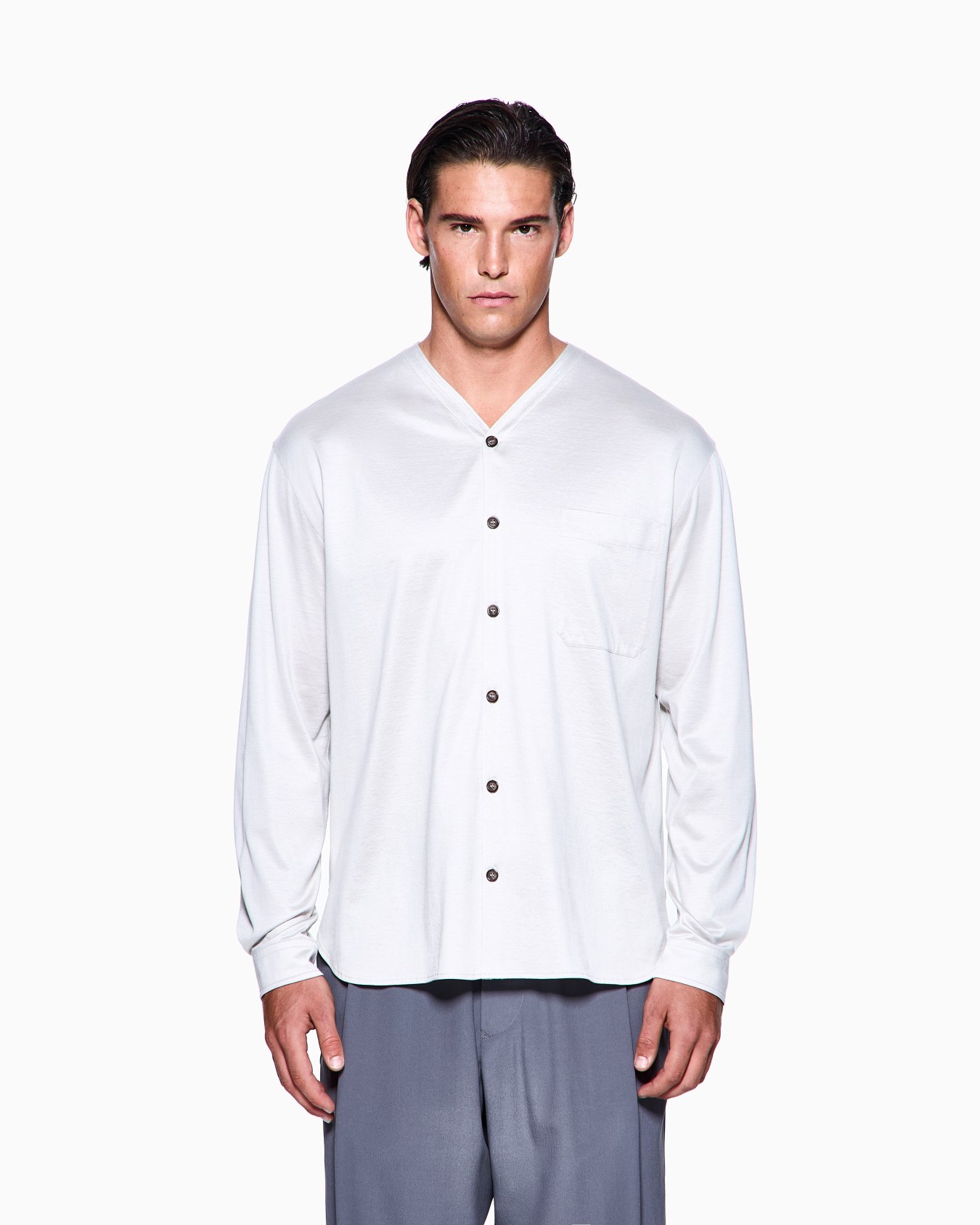Silk-cotton interlock shirt Slide 3