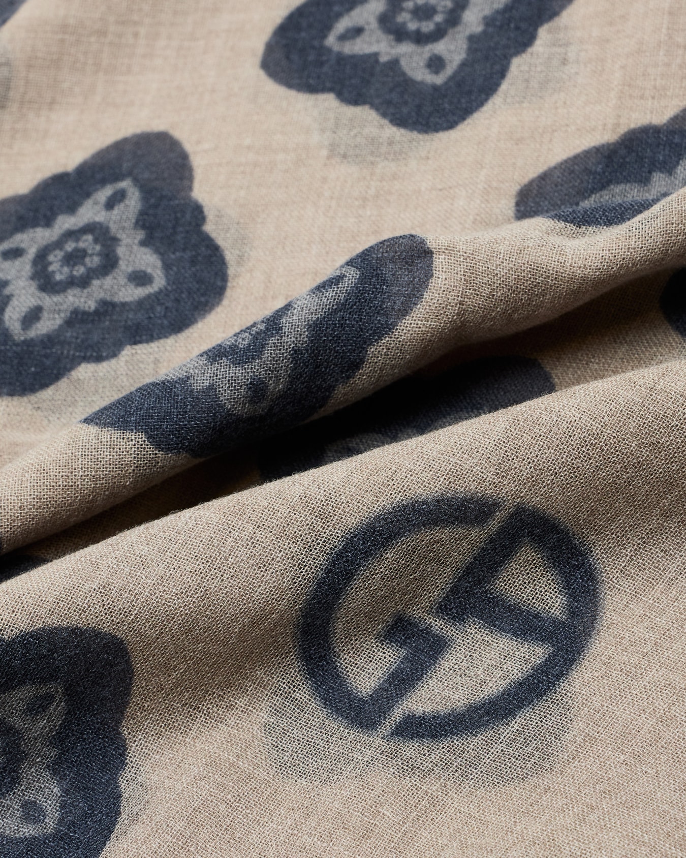 Foulard en laine vierge et laine de yak imprimé Diapositive 1