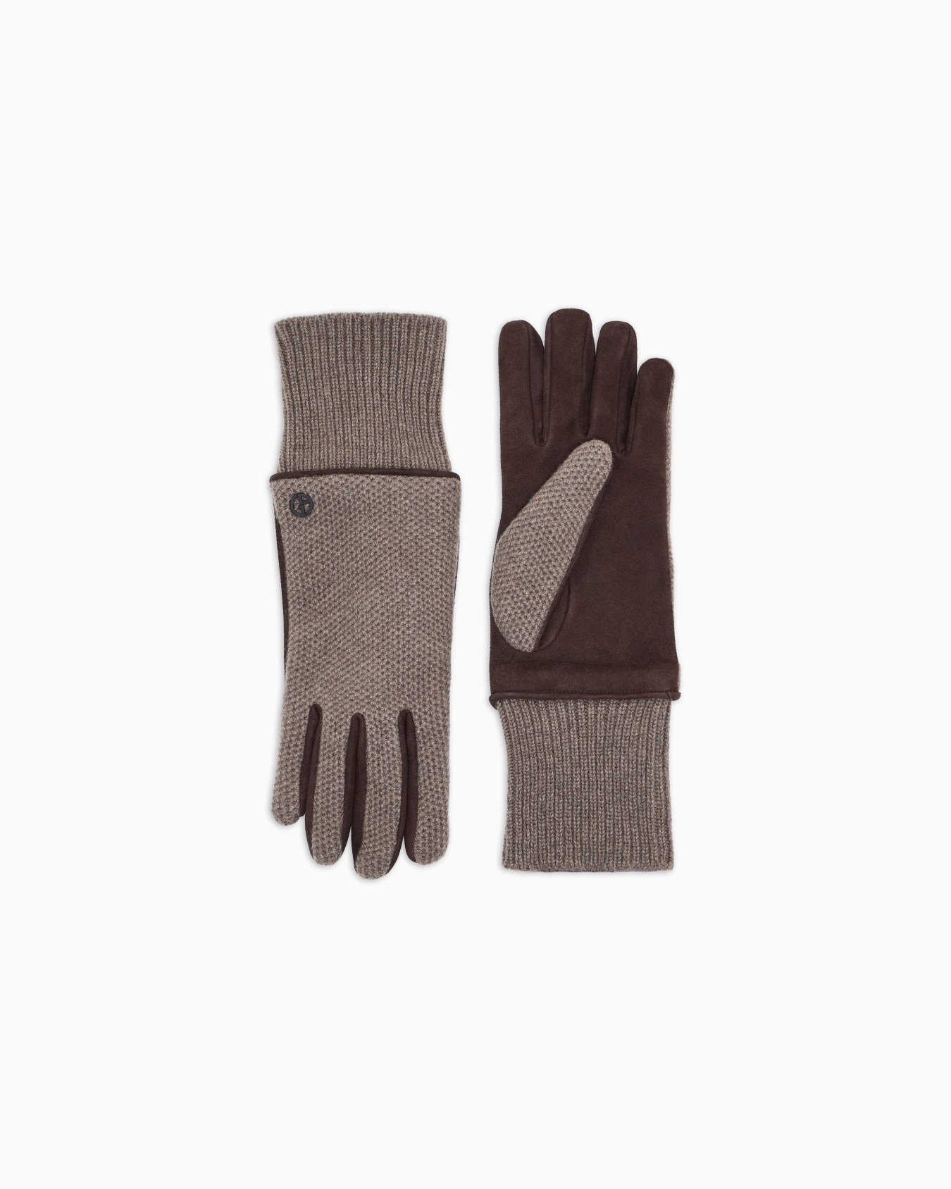 Cashmere gloves with leather detail Diapositiva 0