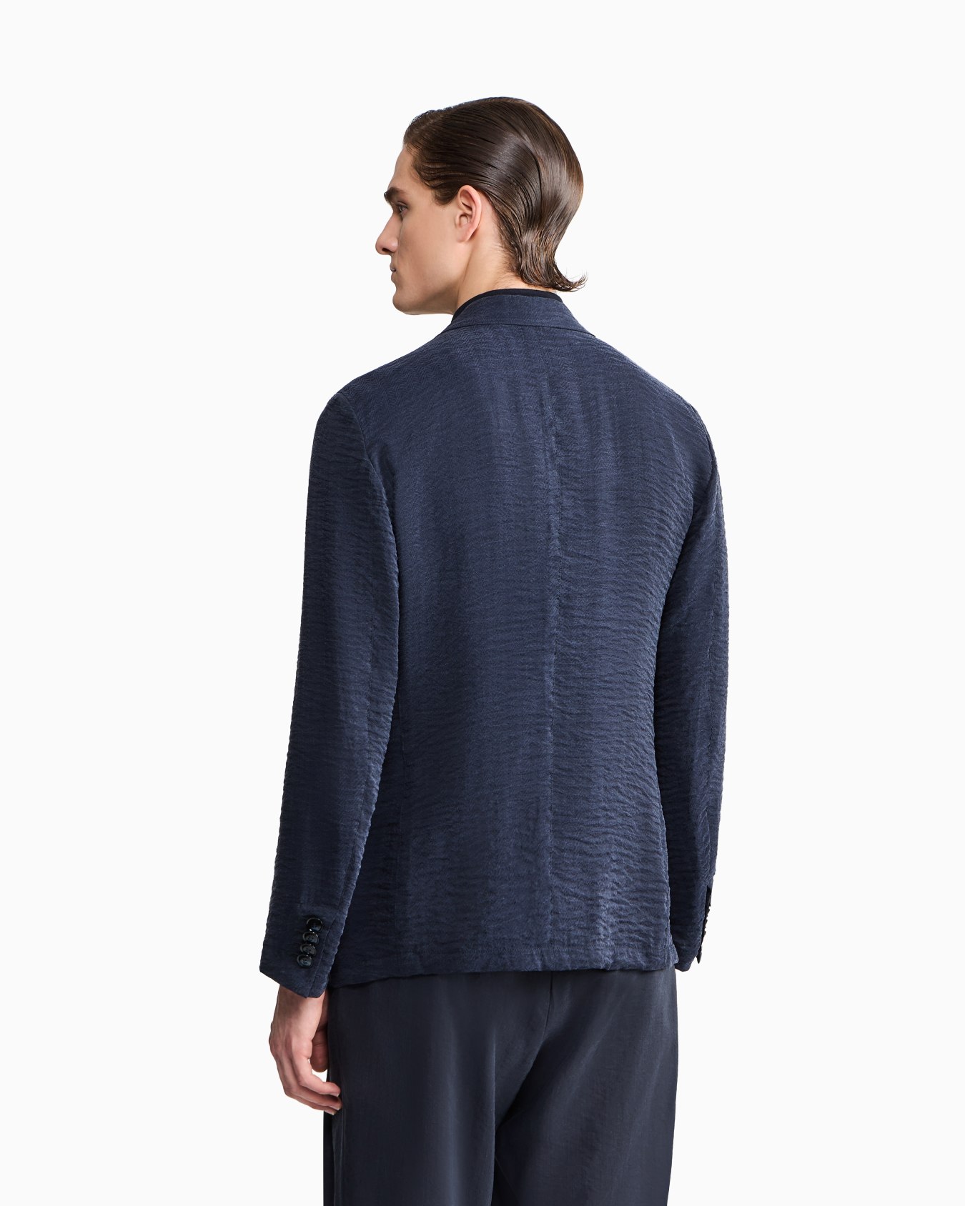 Single-breasted jacket in jacquard cupro Slide 6