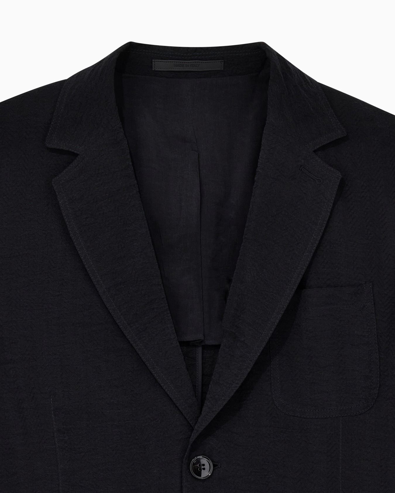 Chaqueta de abotonadura sencilla de cupro con motivo en tejido jacquard Diapositiva 5