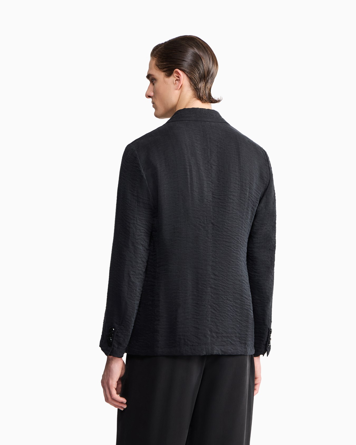 Chaqueta de abotonadura sencilla de cupro con motivo en tejido jacquard Diapositiva 6