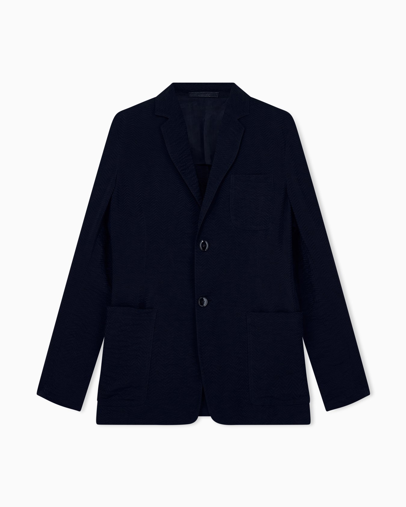 Regular Fit Blazer mit Reverskragen und Fischgratmuster Folie 0