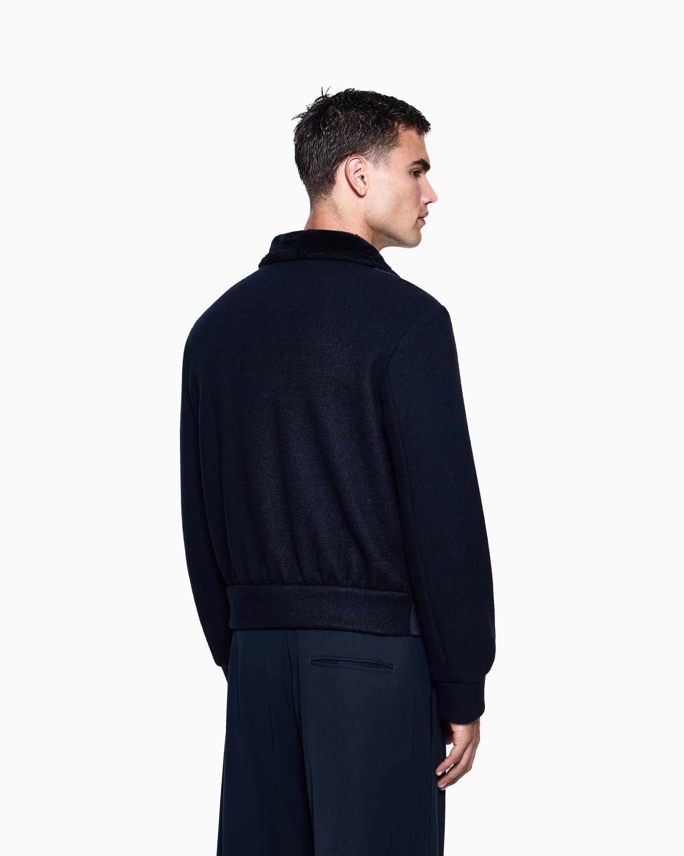 Lamb shearling suede and virgin wool blouson Slide 2