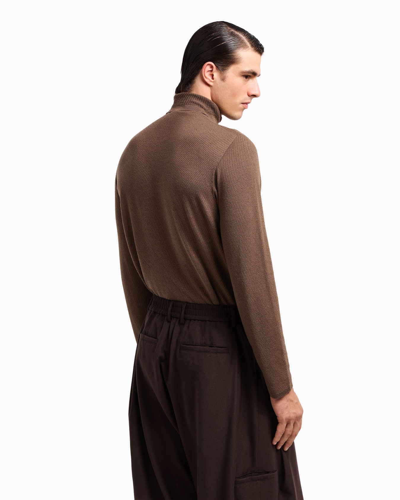 Virgin wool, silk and cashmere mock-neck jumper Slide 3