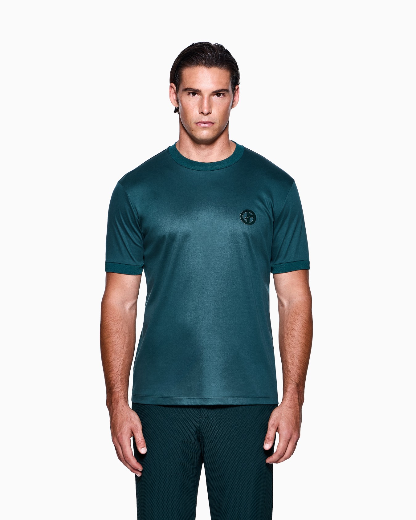 T-Shirt aus Interlock-Baumwolle mit GA-Logostickerei Folie 3